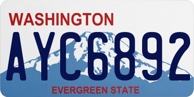 WA license plate AYC6892
