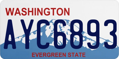 WA license plate AYC6893