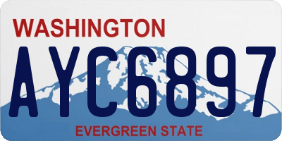 WA license plate AYC6897