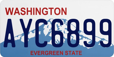 WA license plate AYC6899