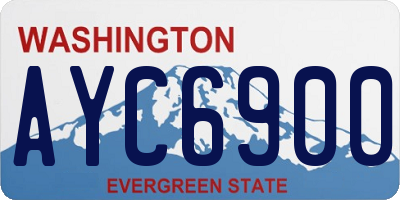 WA license plate AYC6900