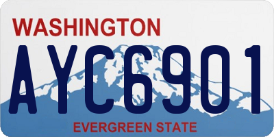 WA license plate AYC6901