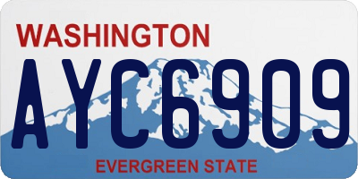 WA license plate AYC6909