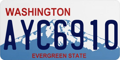 WA license plate AYC6910