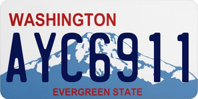 WA license plate AYC6911