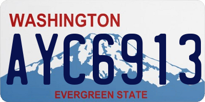 WA license plate AYC6913