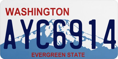 WA license plate AYC6914
