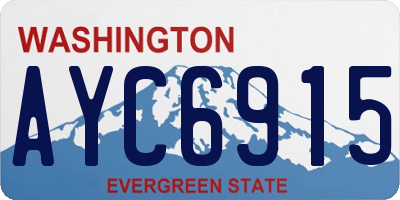 WA license plate AYC6915
