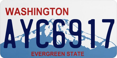 WA license plate AYC6917