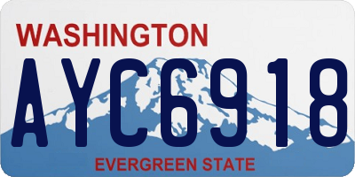 WA license plate AYC6918
