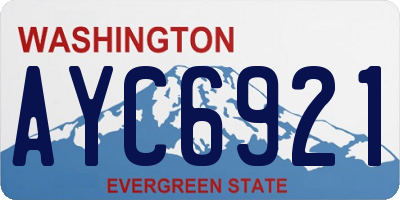 WA license plate AYC6921