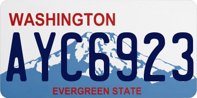 WA license plate AYC6923