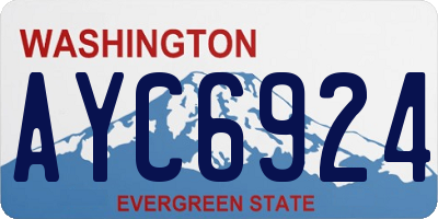 WA license plate AYC6924