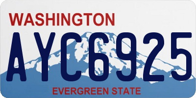 WA license plate AYC6925