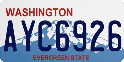 WA license plate AYC6926