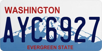 WA license plate AYC6927
