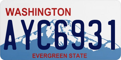 WA license plate AYC6931