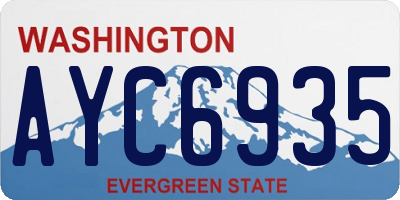 WA license plate AYC6935