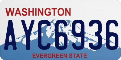 WA license plate AYC6936