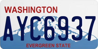 WA license plate AYC6937
