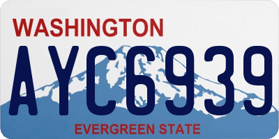 WA license plate AYC6939