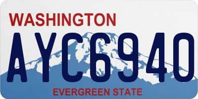 WA license plate AYC6940