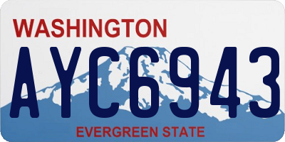 WA license plate AYC6943