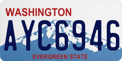 WA license plate AYC6946