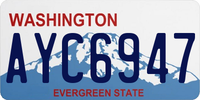 WA license plate AYC6947