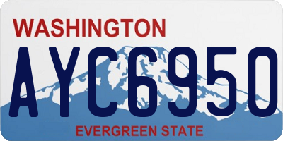 WA license plate AYC6950
