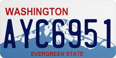 WA license plate AYC6951