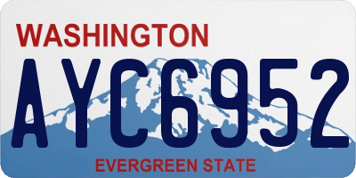 WA license plate AYC6952