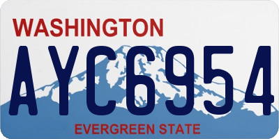 WA license plate AYC6954