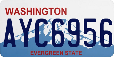 WA license plate AYC6956