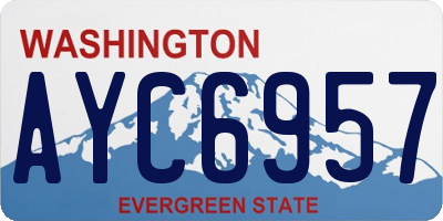 WA license plate AYC6957