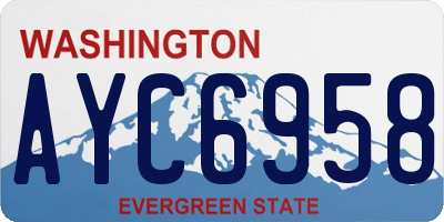 WA license plate AYC6958
