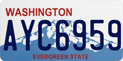 WA license plate AYC6959