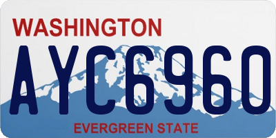 WA license plate AYC6960