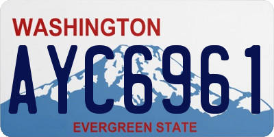 WA license plate AYC6961
