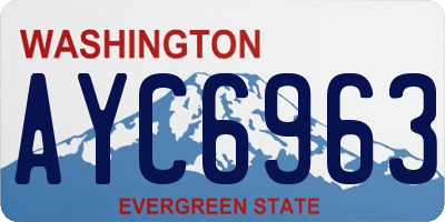WA license plate AYC6963