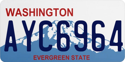 WA license plate AYC6964