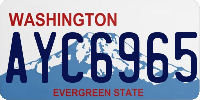 WA license plate AYC6965
