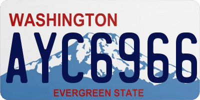 WA license plate AYC6966