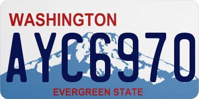 WA license plate AYC6970