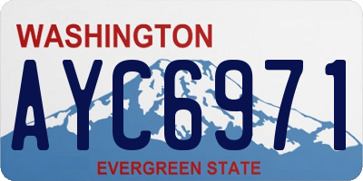 WA license plate AYC6971