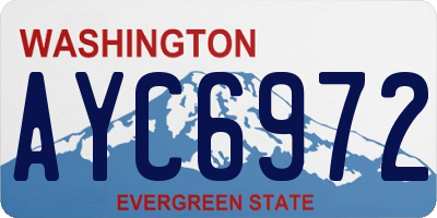 WA license plate AYC6972