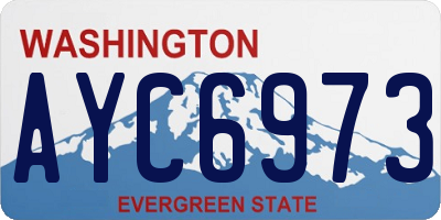 WA license plate AYC6973