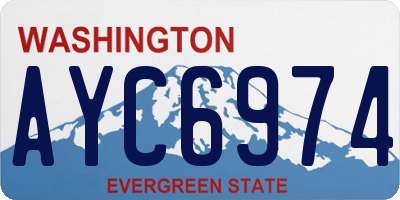 WA license plate AYC6974