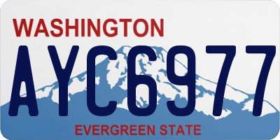 WA license plate AYC6977