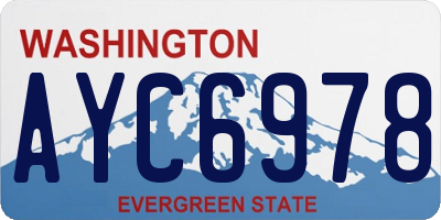 WA license plate AYC6978